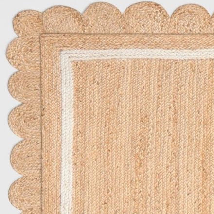 Scalloped Natural Jute Rug