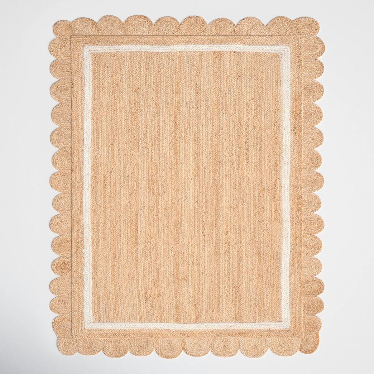 Doha Rugs Scalloped Natural Jute Rug – Bespoke Doha